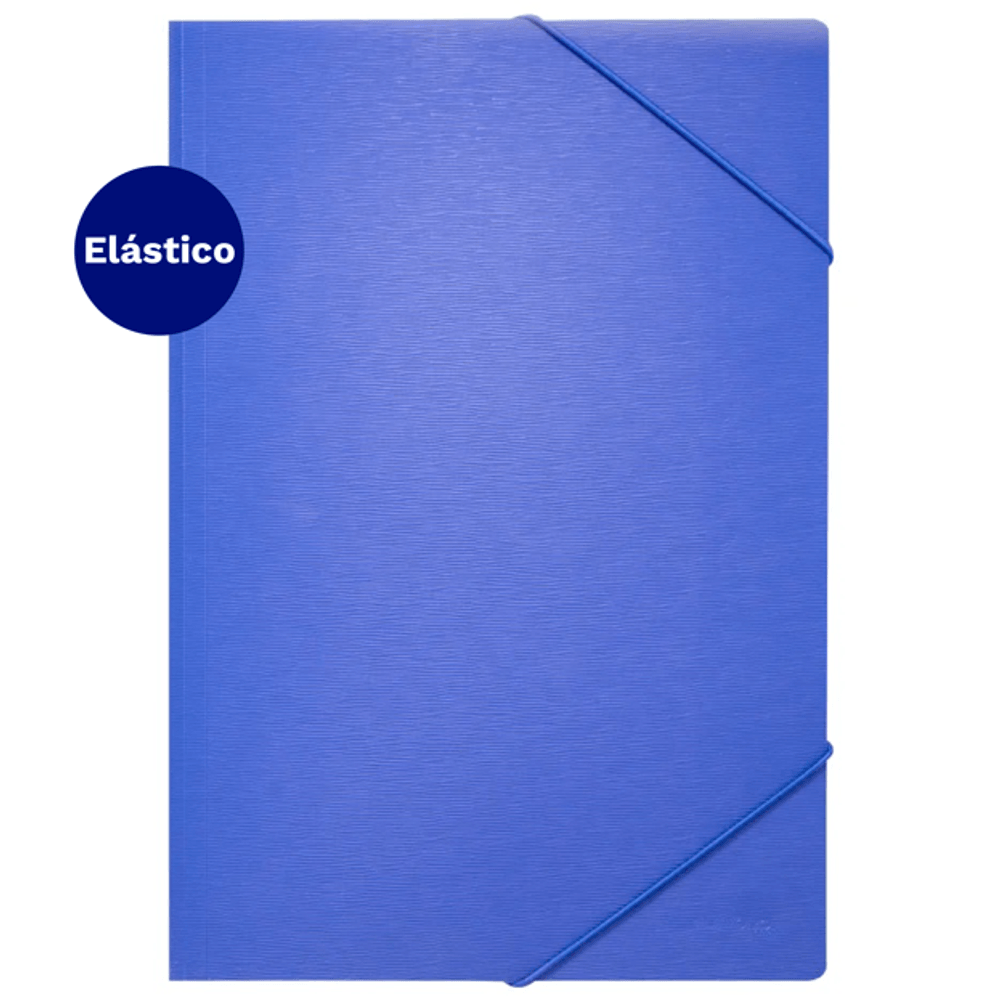 Carpeta Porta Documentos Con  Elastico Oficio Azul Lavoro