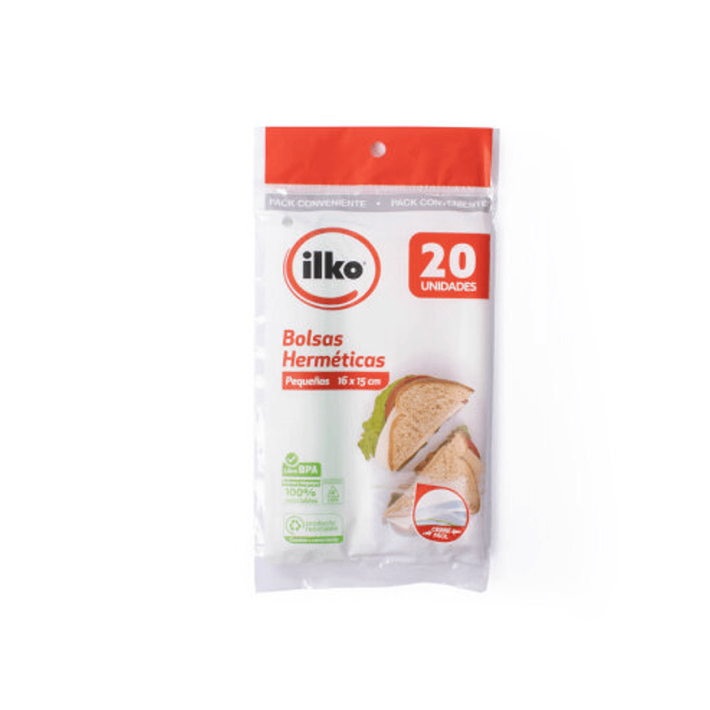 Bolsa Hermetica Sand 20 Unidades 16 x 15 Cm Ilko