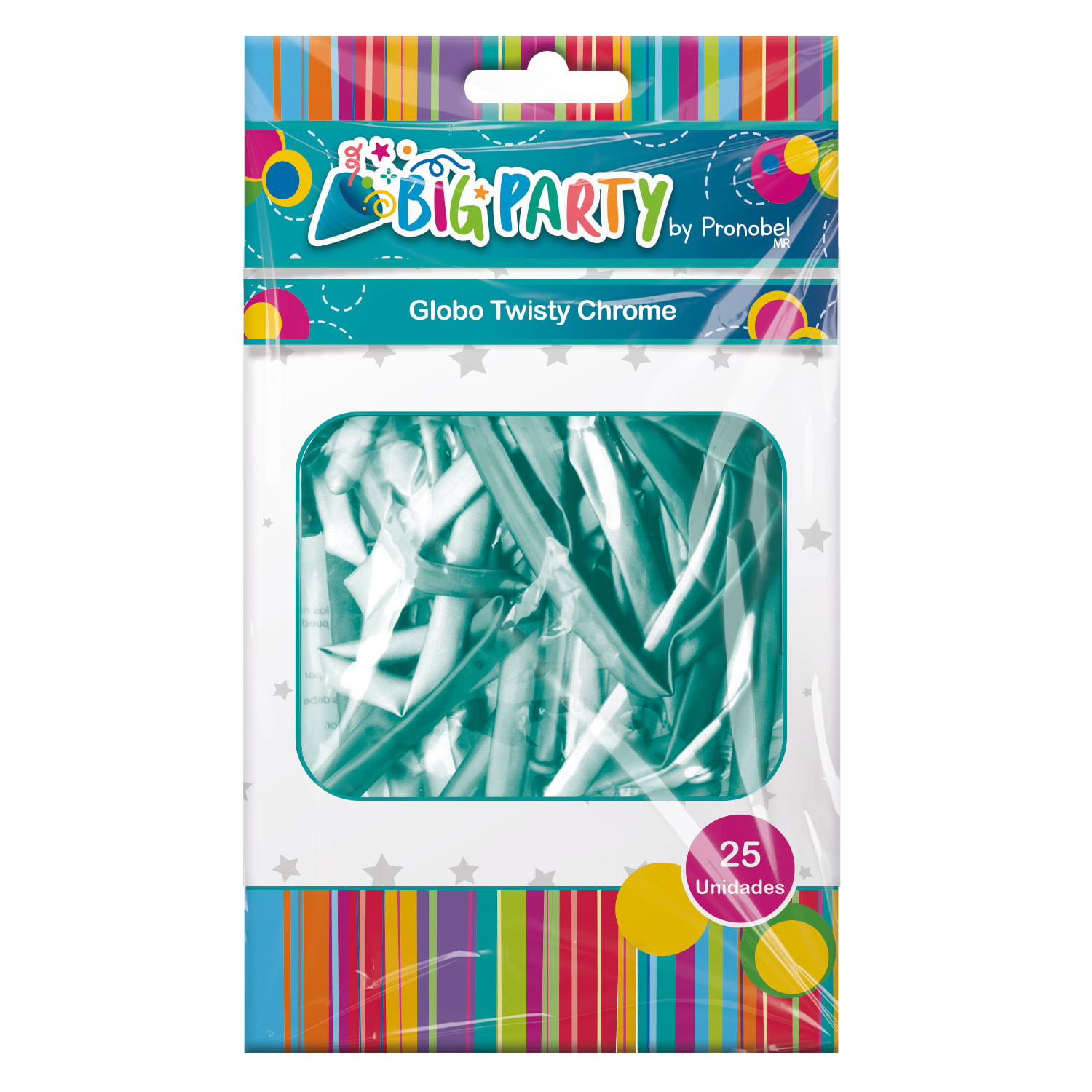 Globo Twisty Chrome Verde 25 Unidades Big Party