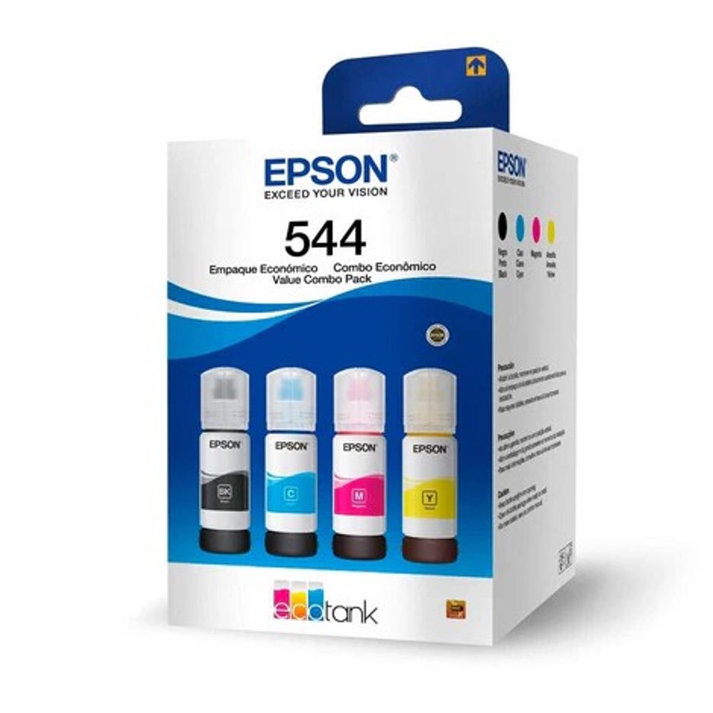 Pack Botellas T5445204P Negro, Cian, Magenta y Amarillo hasta 4500 / 7500 Páginas Epson