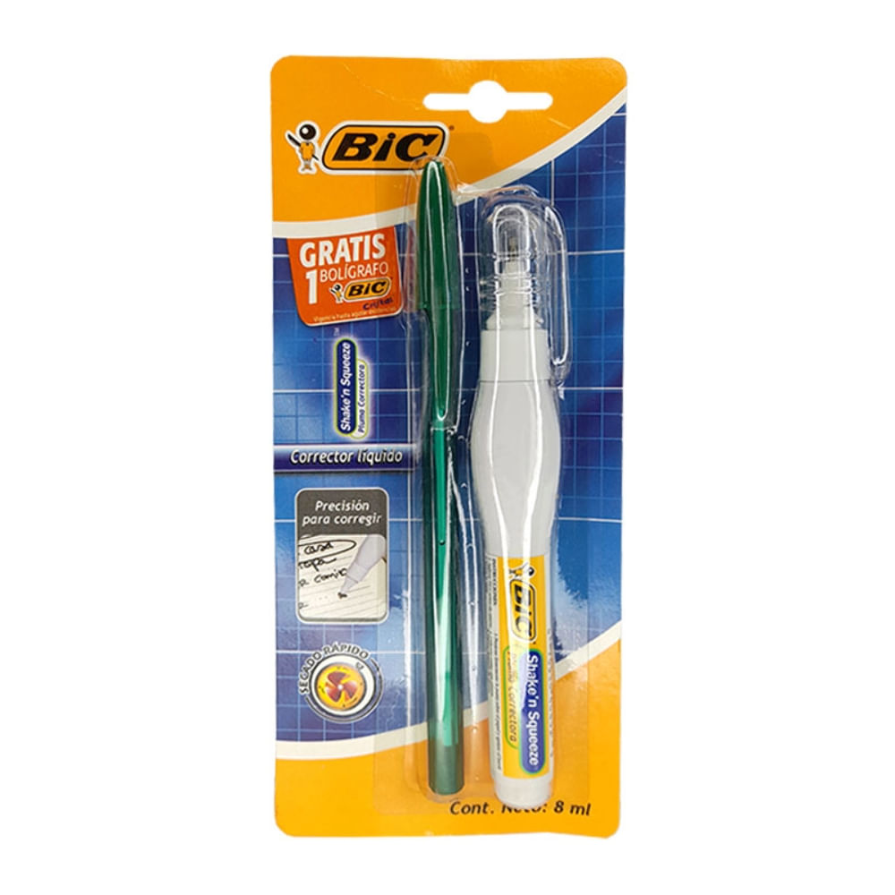 Pack Corrector + Lapiz Pasta Cristal 2 Unidades Bic