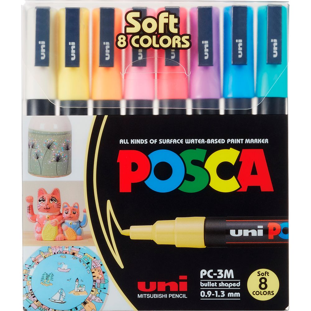 Marcador Tipo Tempera 3M Pastel 8 Colores Posca