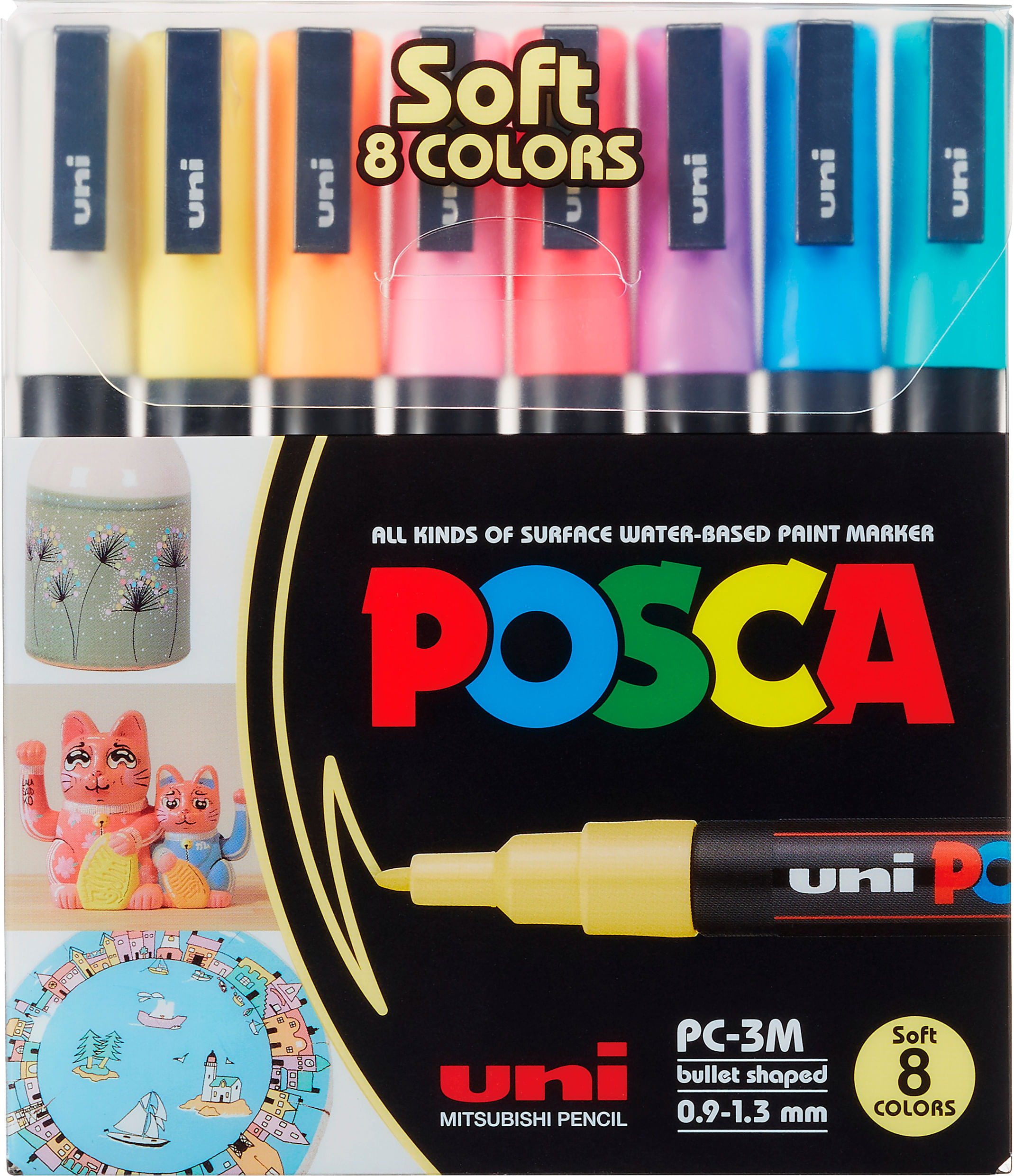 Marcador Tipo Tempera 3M Pastel 8 Colores Posca