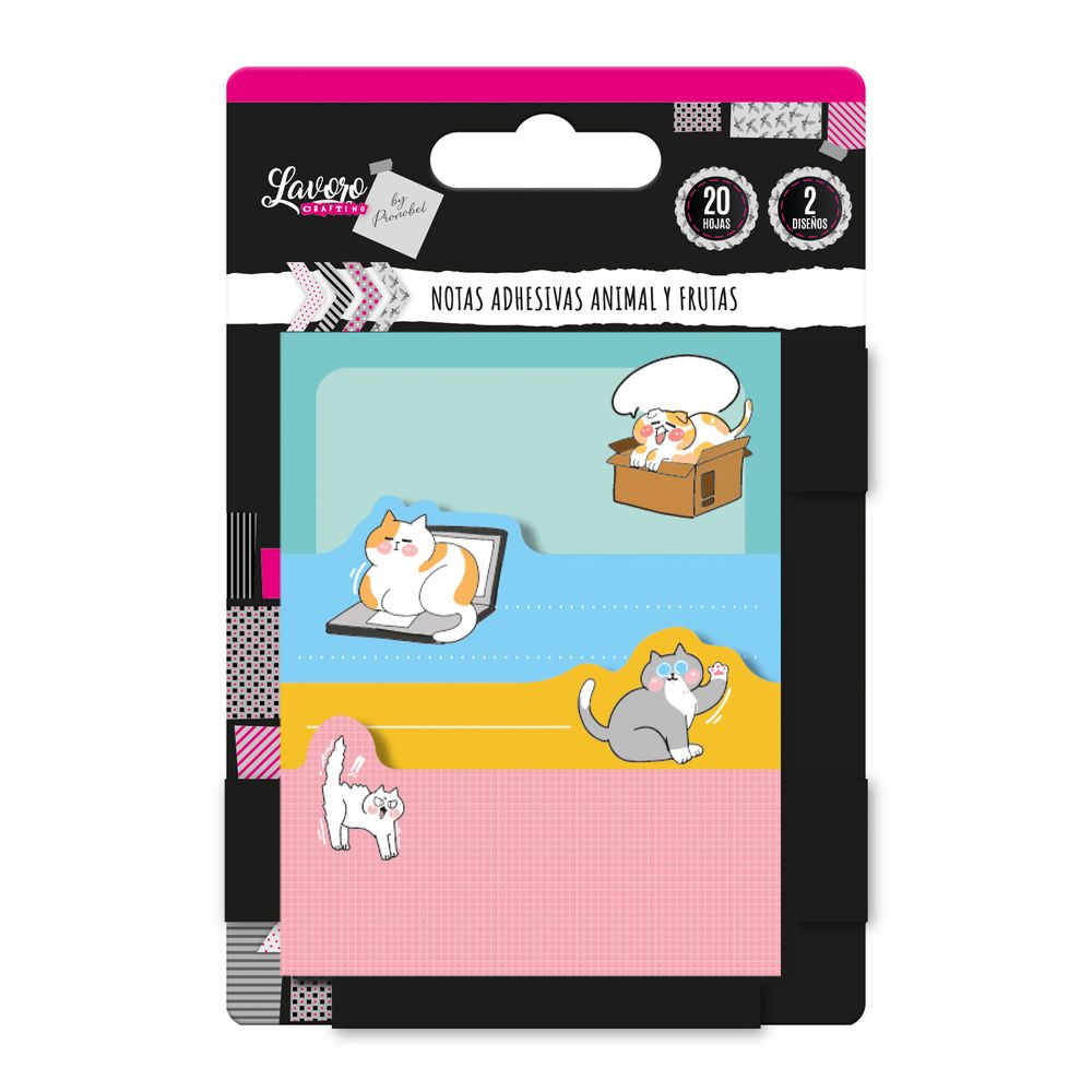 Nota Adhesiva Pack 3 Unidades 2 Diseños Animal Y Frutas Lavoro