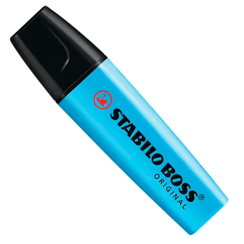 Destacador-De-Escritorio-Punta-Biselada-Celeste-Fluorescente-Stabilo