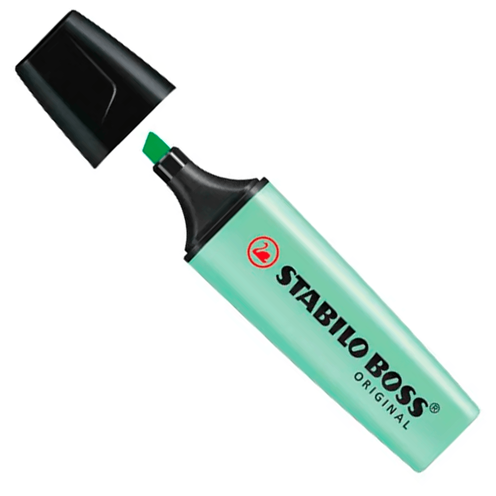 Destacador De Escritorio Punta Biselada Menta Pastel Stabilo