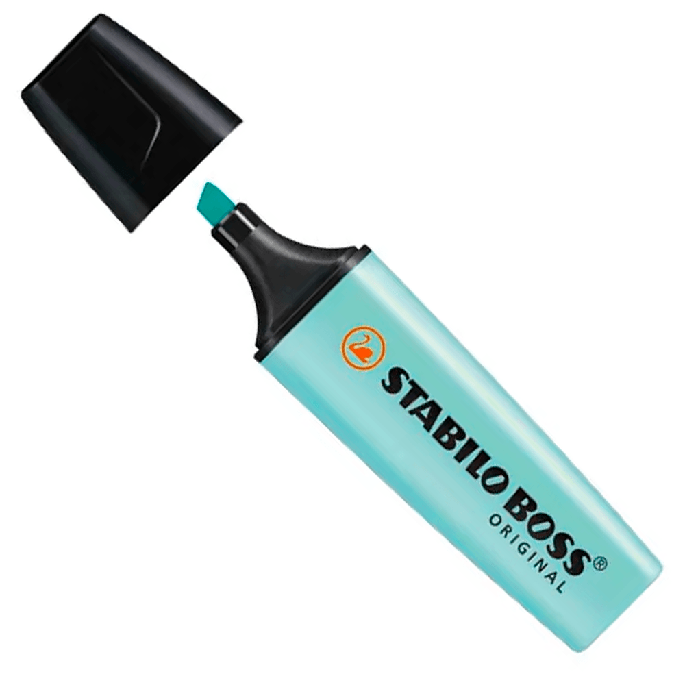 Destacador De Escritorio Punta Biselada Celeste Pastel Stabilo