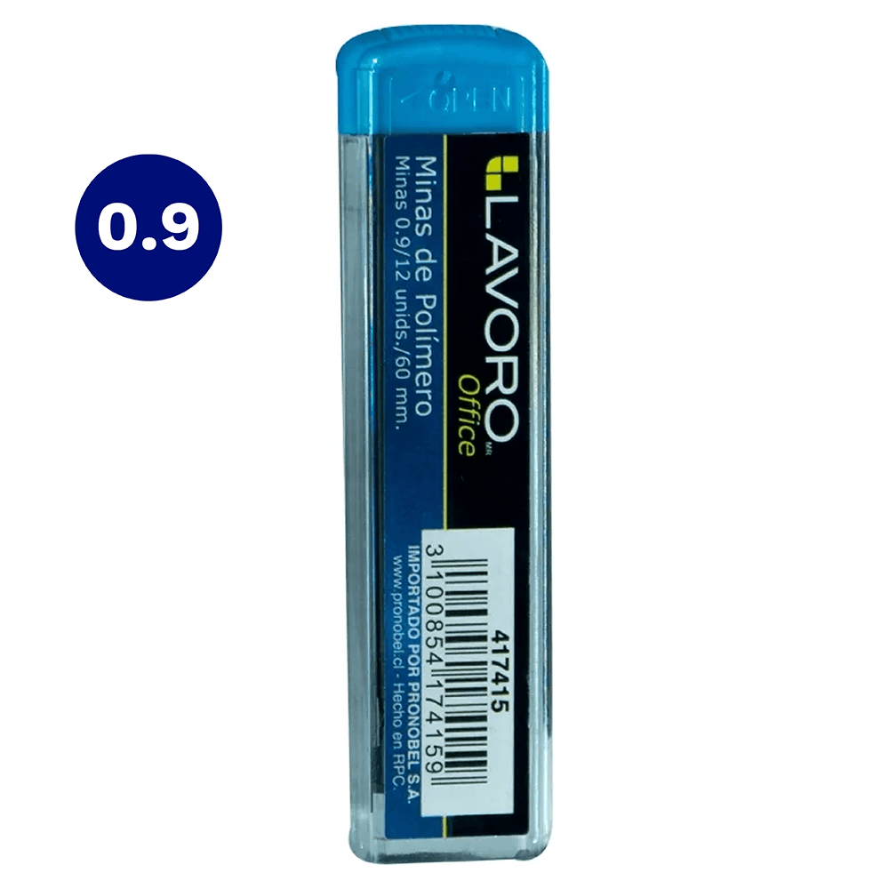 Minas Polimero 0,9 Mm 12 Unidades Lavoro