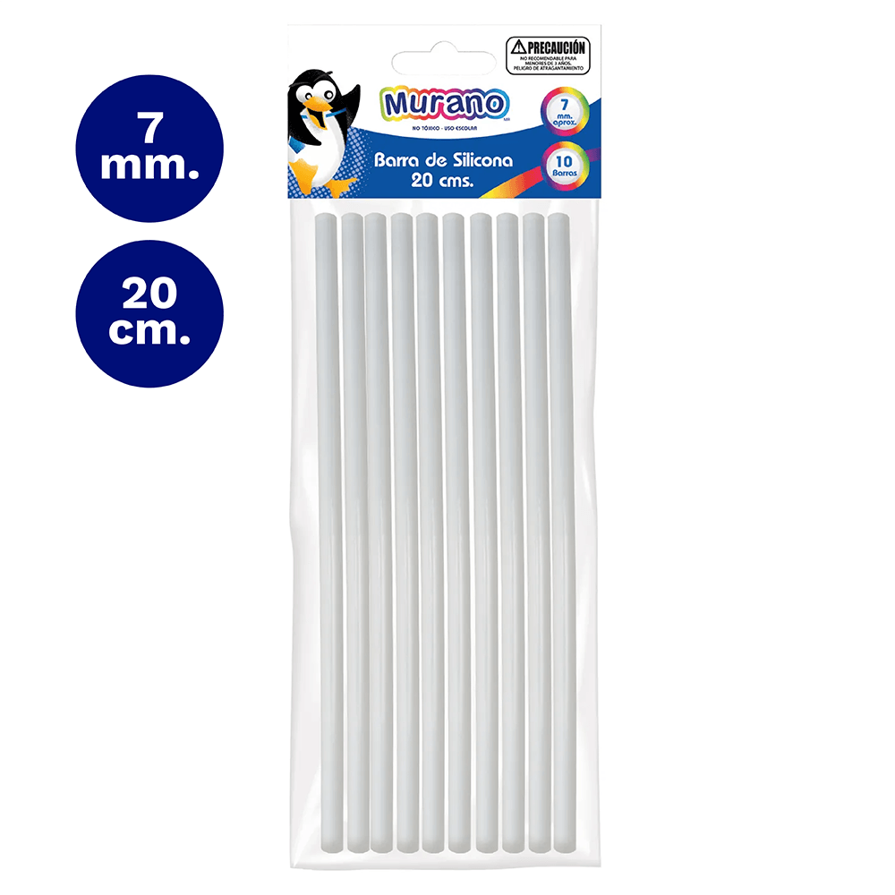 Silicona En Barra 7 Mm 10 Pcs 20 Cm Murano