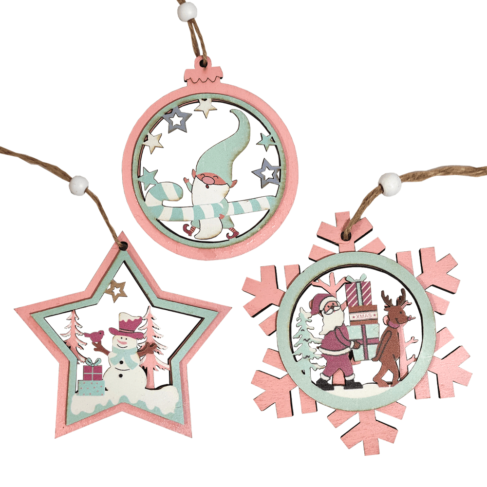 Adorno Navidad Madera 10 Cm Big Party