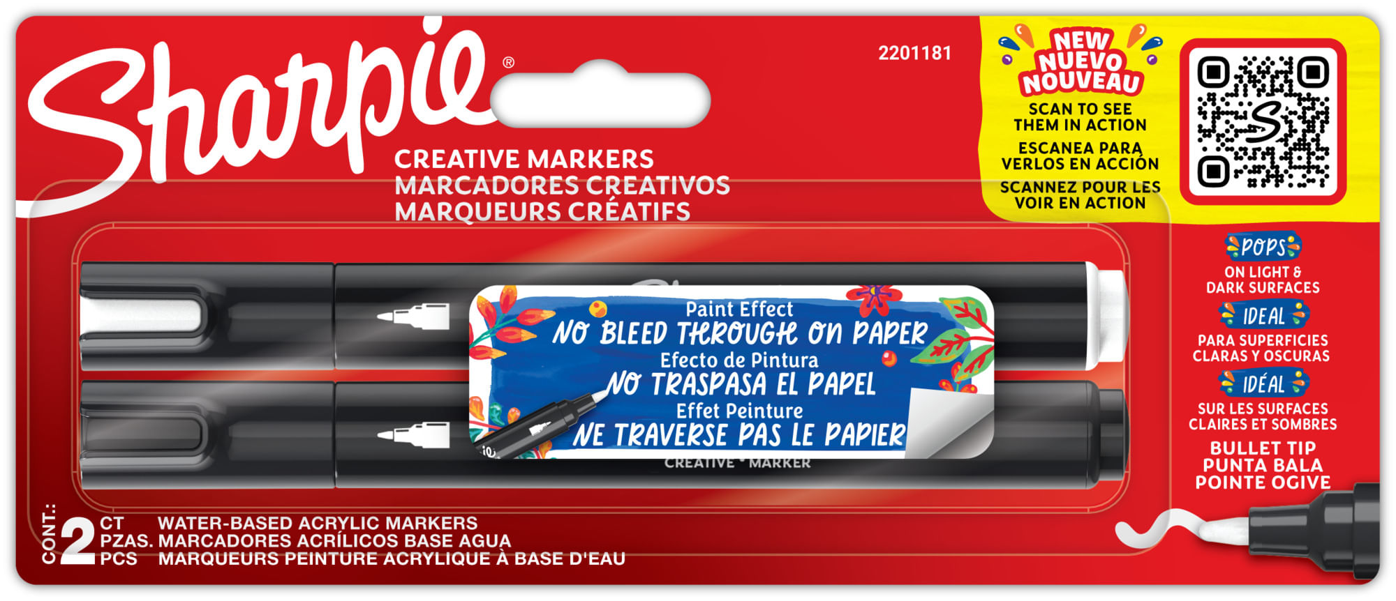 Marcadores Acrylic Punta Bala 2 unidades Sharpie