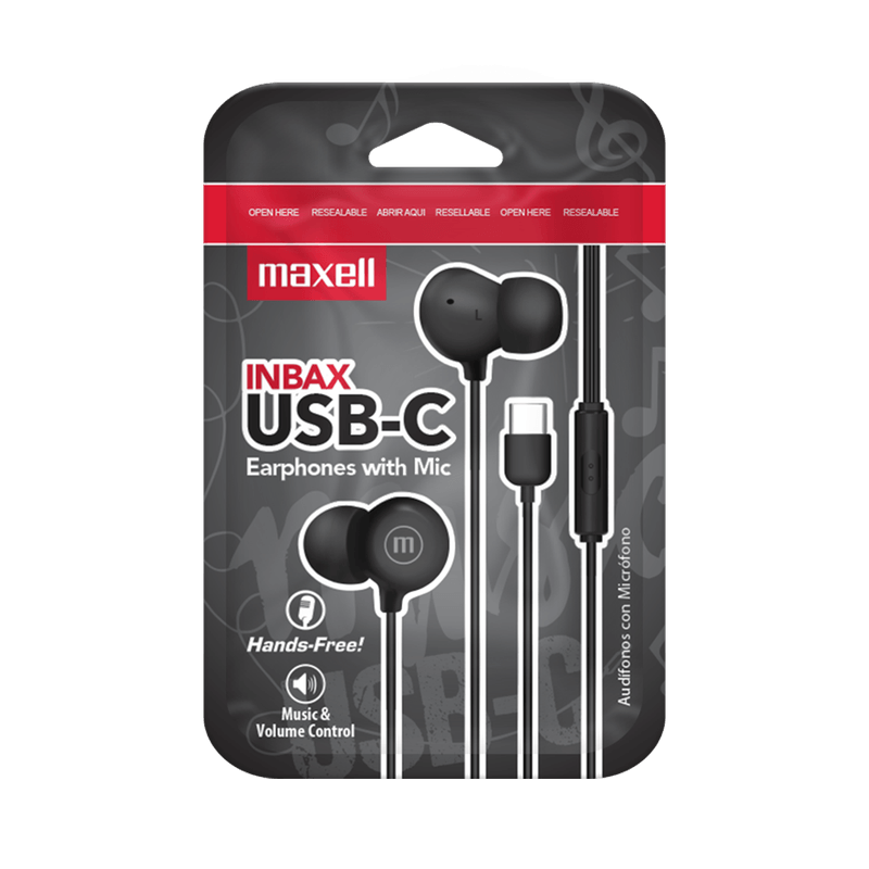 Audifono-In-Ear-Usb-C-Negro-Maxell