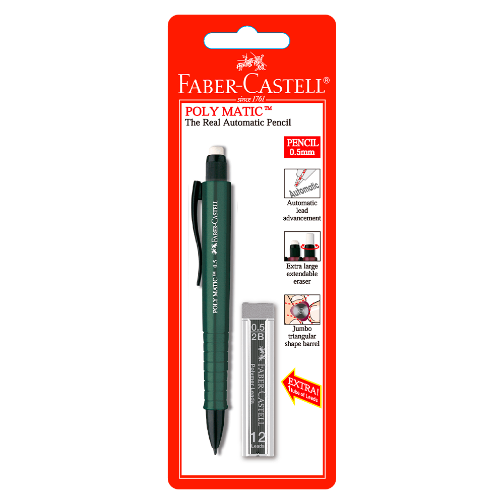 Portaminas Polymatic 0,5 Mm + Minas Faber Castell