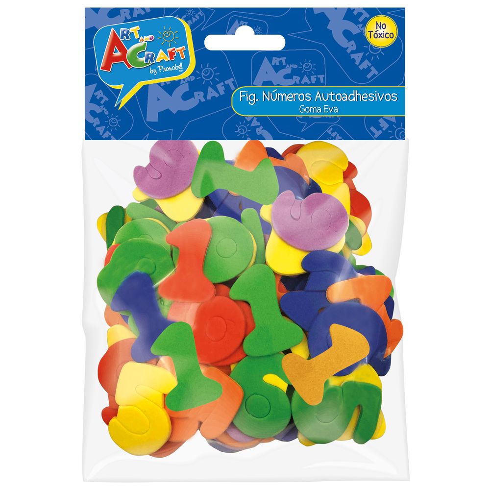 Set Figuras Goma Eva Numeros Surtidos Autoadhesivas 56 Pcs Art & Craft