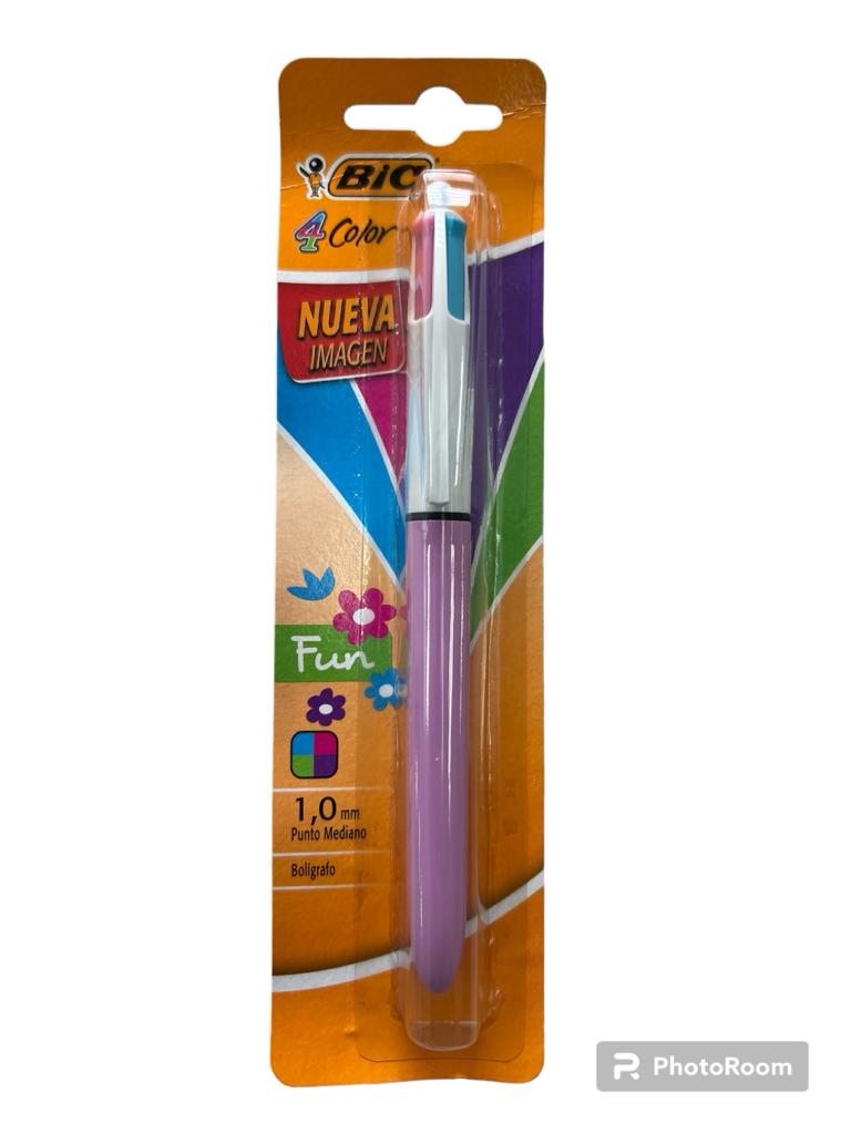 Lapiz Pasta Punta Media 4 Colores Fashion Bic