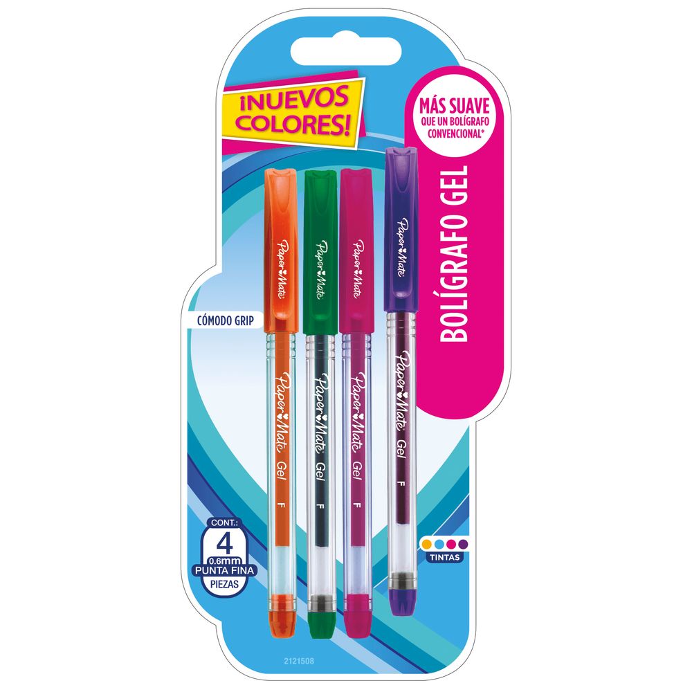 Set Boligrafo Gel Eco 0,5Mm Colores 4 Unidades Paper Mate