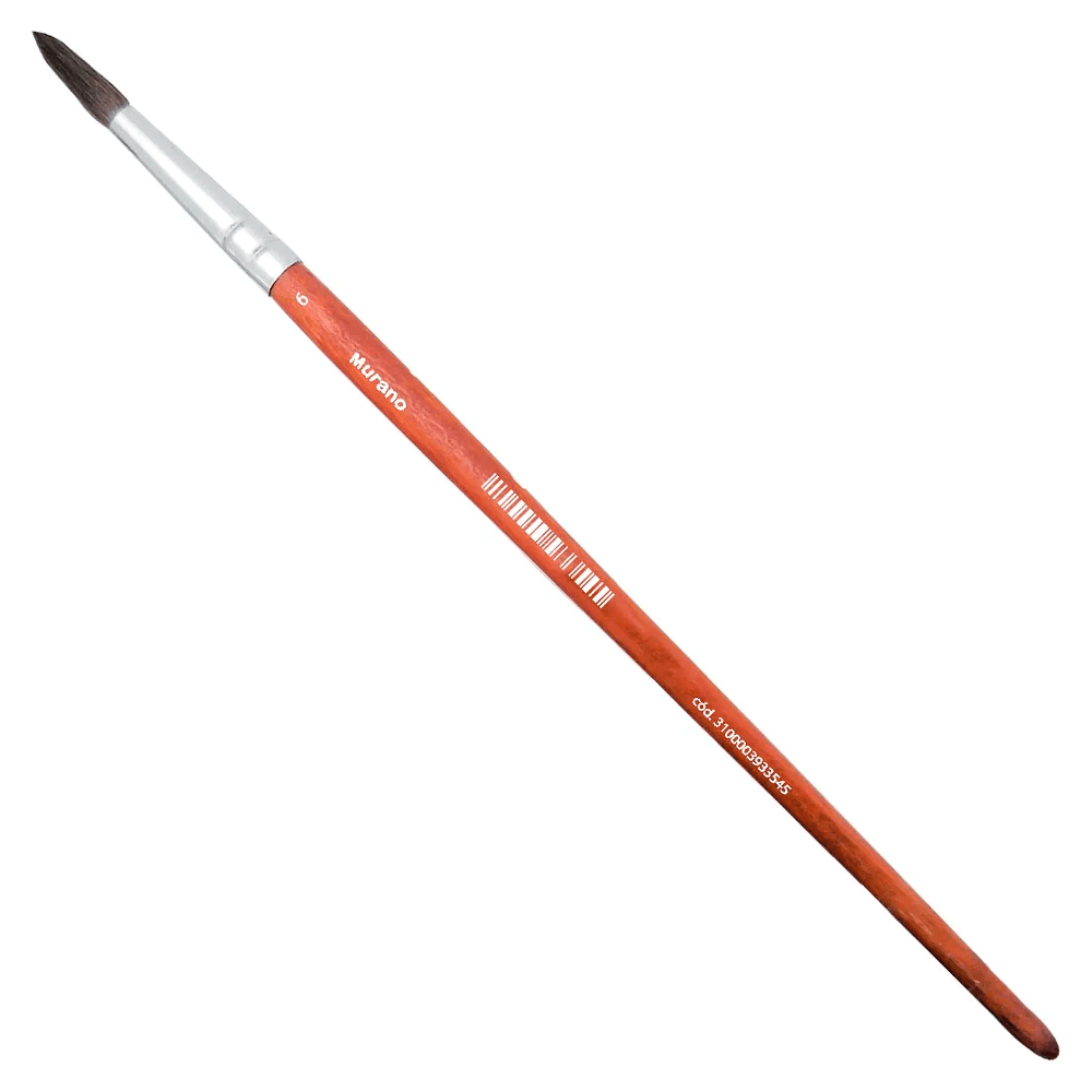 Pincel Redondo Mango Madera N°6 Murano