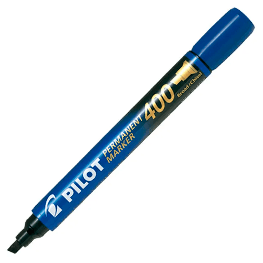 Marcador Permanente  Desechable Punta Biselada Azul Pilot