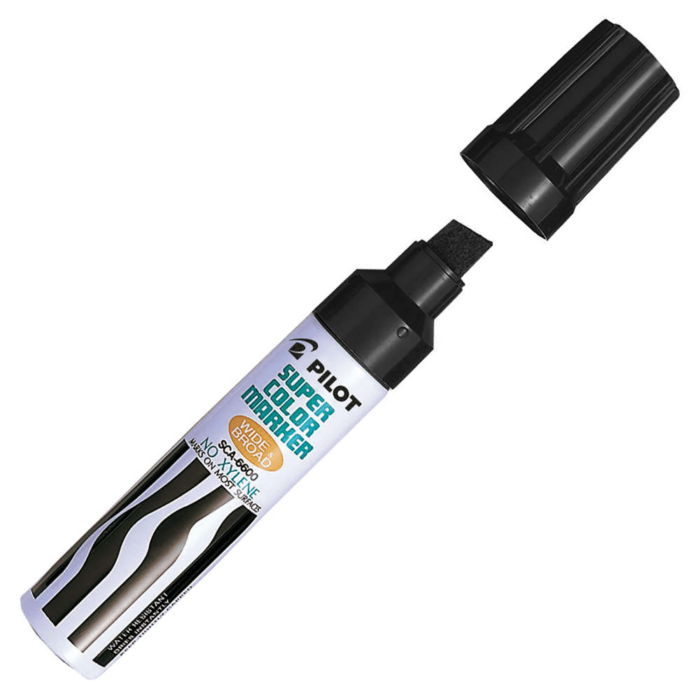 Marcador Permanente Recargable Sca-6600 Punta Biselada Negro Metal Pilot
