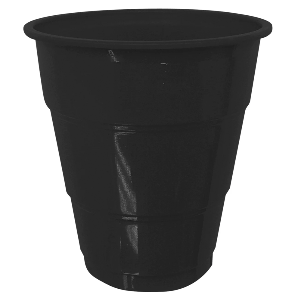 Vasos Plasticos Color  Negro 210 Cc 10 Unidades Big Party
