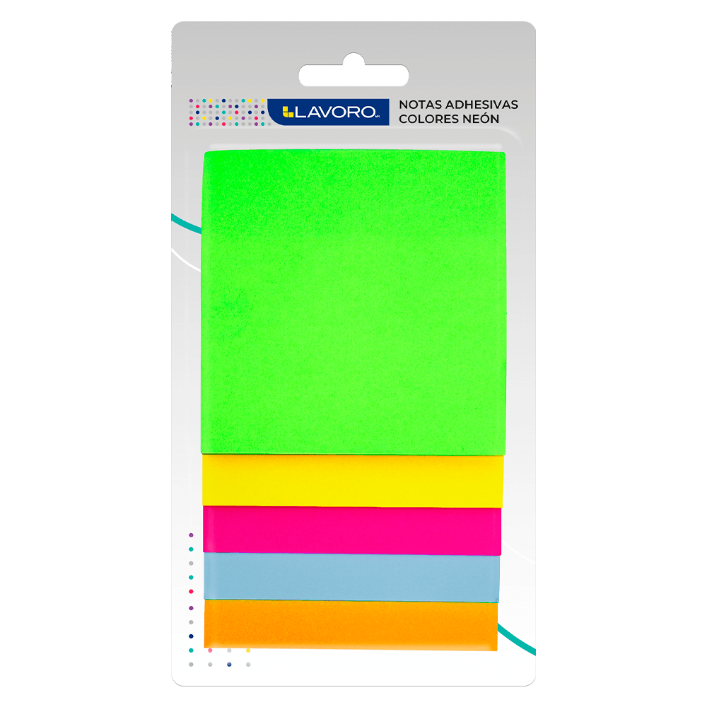 Nota Adhesiva Block Step 5 Colores Neón Lavoro