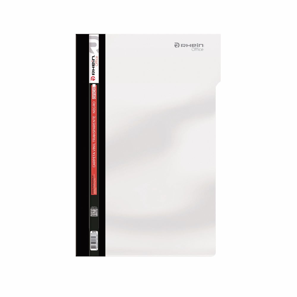 Carpeta Vinil Transparente Oficio Negro Rhein