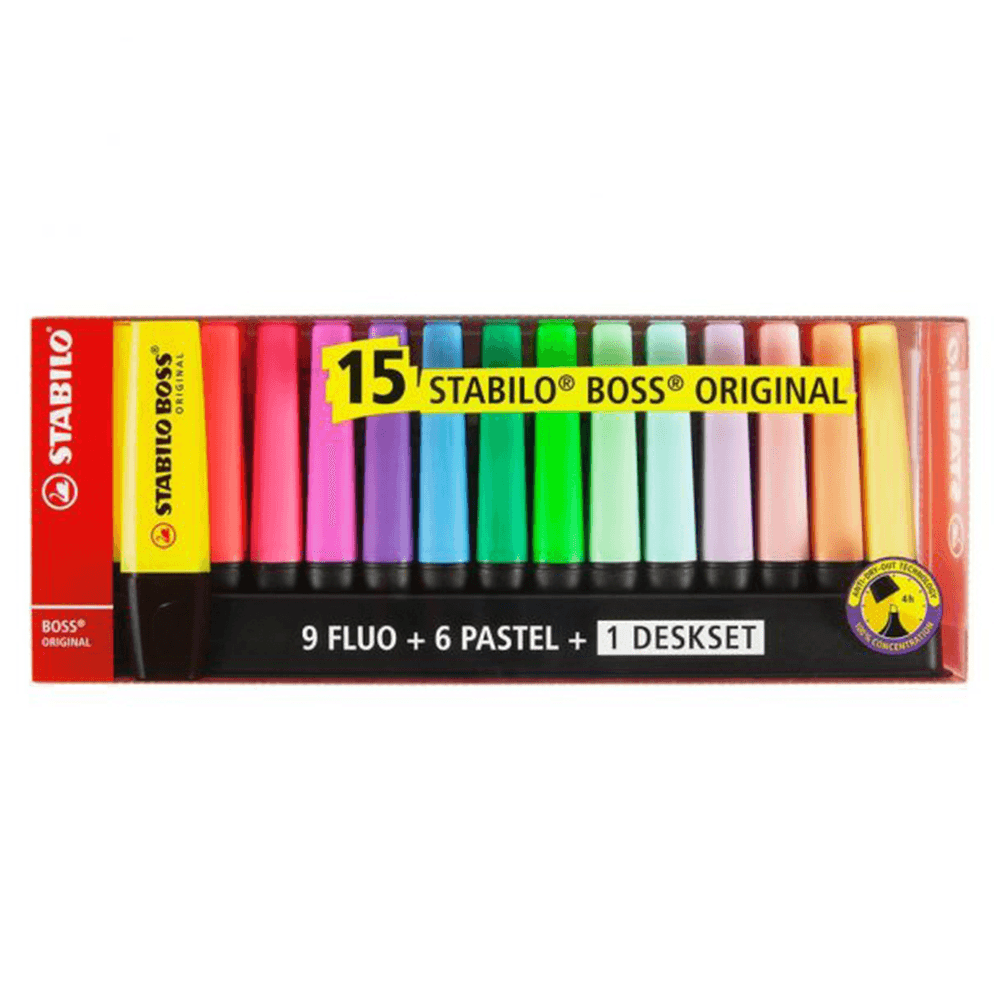 Set 15 Destacadores Colores Neon y Pastel Stabilo