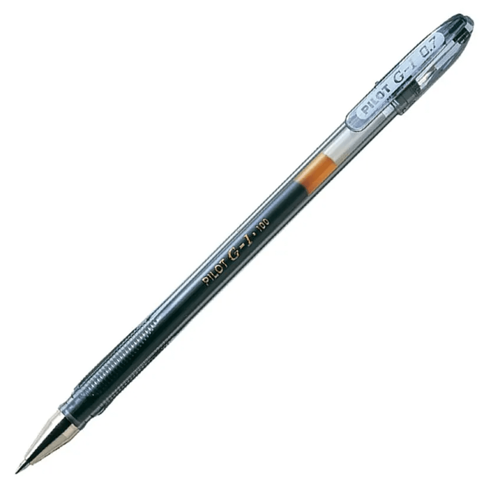 Lapiz Tinta Gel 0,7 Mm Negro G-1 Cuerpo Cristal Transparente Punta Metal Pilot