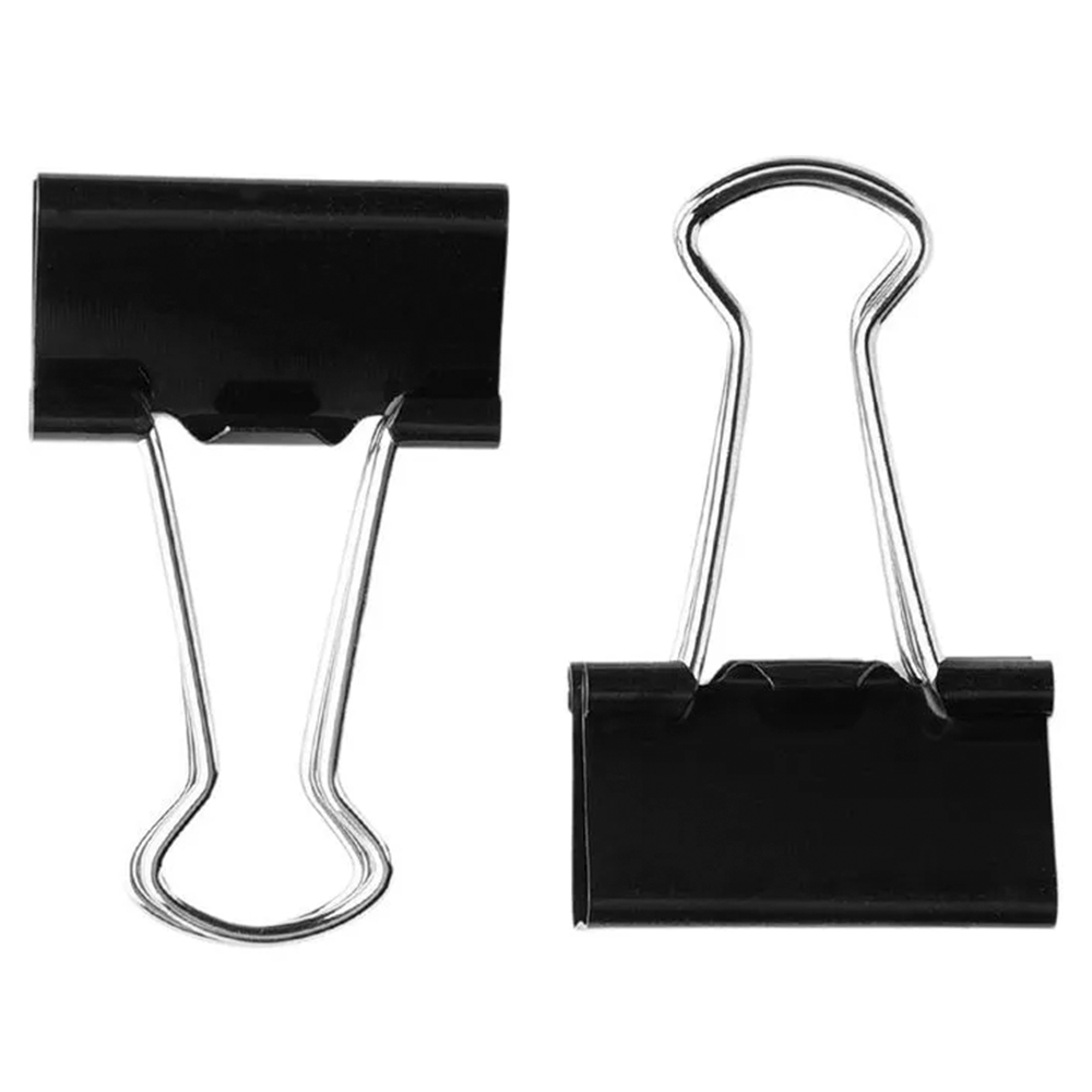 Clip Doble Negro 25 Mm 12 Unidades Torre