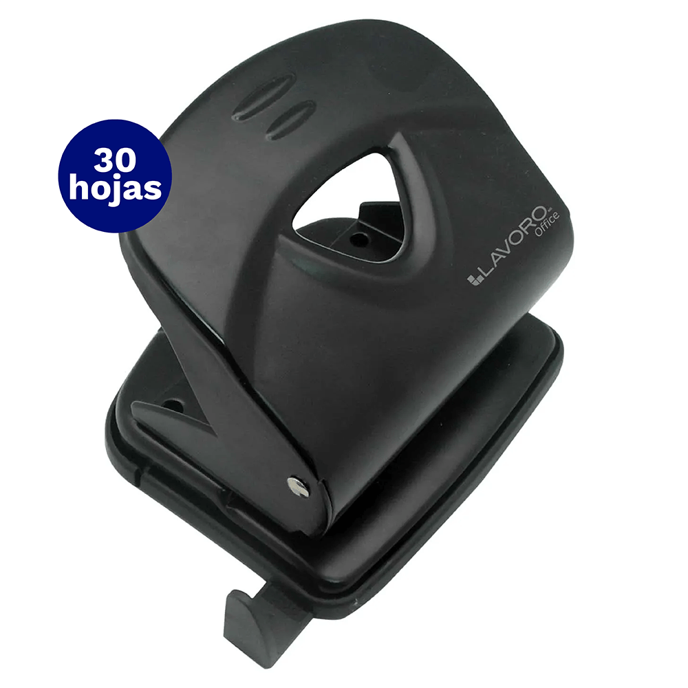Perforadora Grande Metal Para 30 Hojas Negra Lavoro