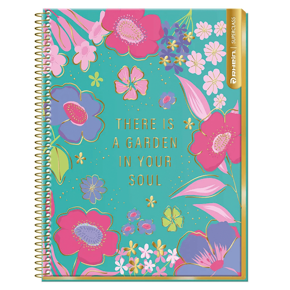 Cuaderno Especial Super Class Carta Flowers 120 Hojas Puntos 7 Mm 70 Gr Rhein