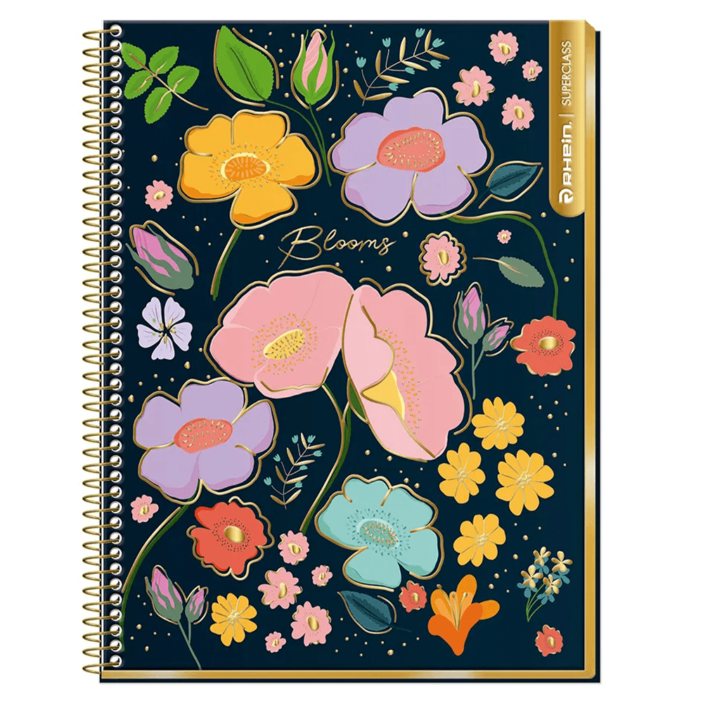 Cuaderno Especial Super Class Carta Flowers 120 Hojas Puntos 7 Mm 70 Gr Rhein