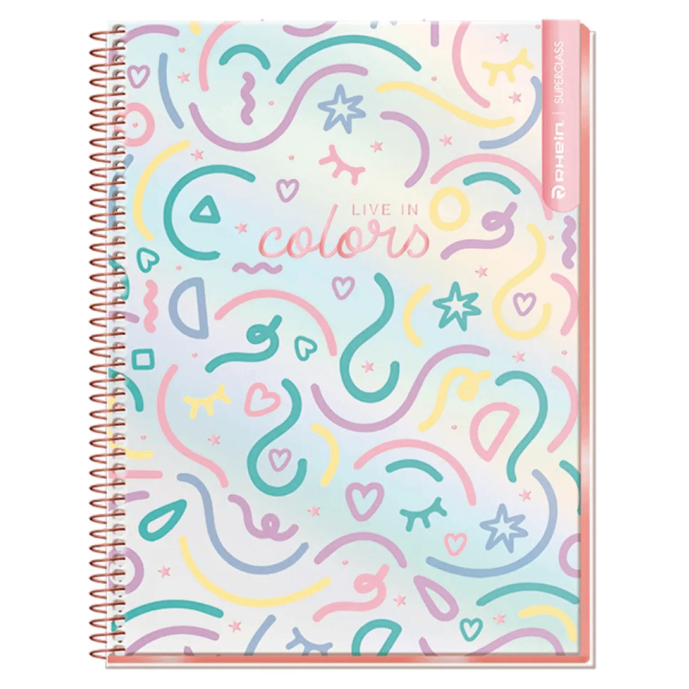 Cuaderno Especial Super Class Carta Pastel 120 Hojas Puntos 7 Mm 70 Gr Rhein