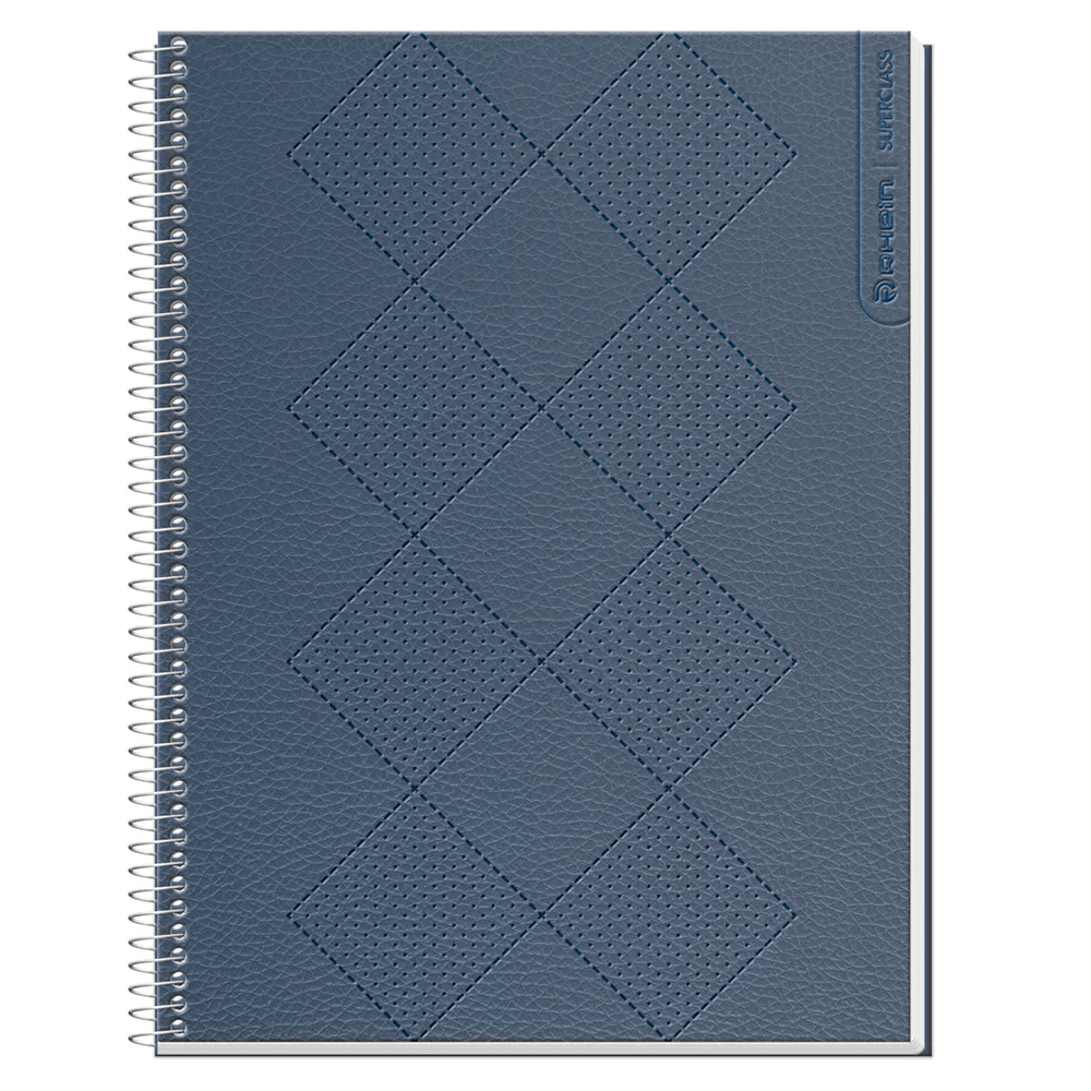 Cuaderno Especial Super Class Carta Leather 120 Hojas Cuadros 7 Mm 70 Gr Rhein