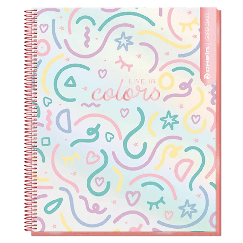 Cuaderno Especial Super Class 1/2 Oficio Pastel 120 Hojas Puntos 5Mm 70 Gr Rhein