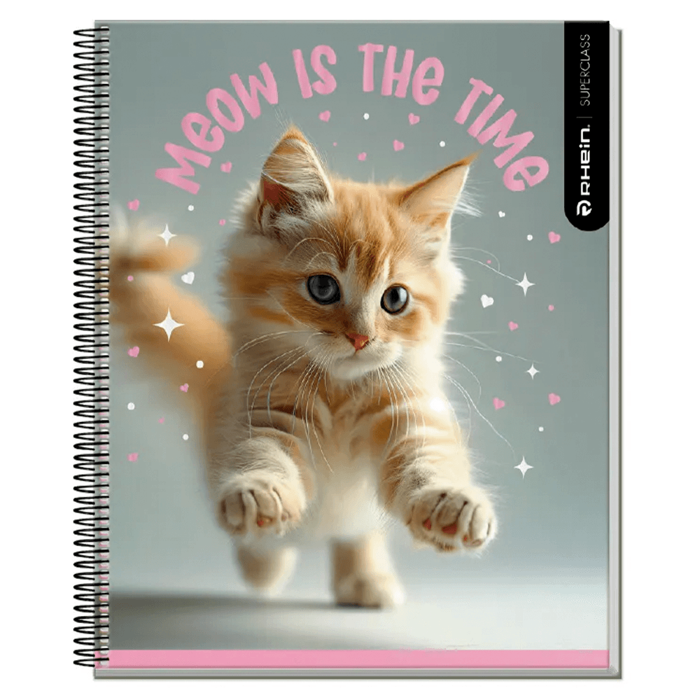 Cuaderno Especial Super Class 1/2 Oficio Puppies 120 Hojas Cuadros 5Mm 70 Gr Rhein
