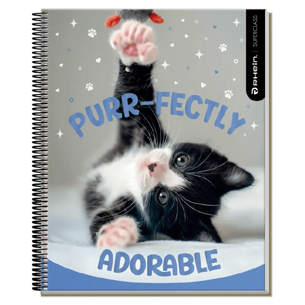 Cuaderno Especial Super Class 1/2 Oficio Puppies 120 Hojas Cuadros 5Mm 70 Gr Rhein