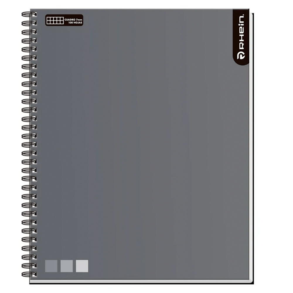 Cuaderno Universitario One Color 100 Hojas 7 Mm Gris Rhein