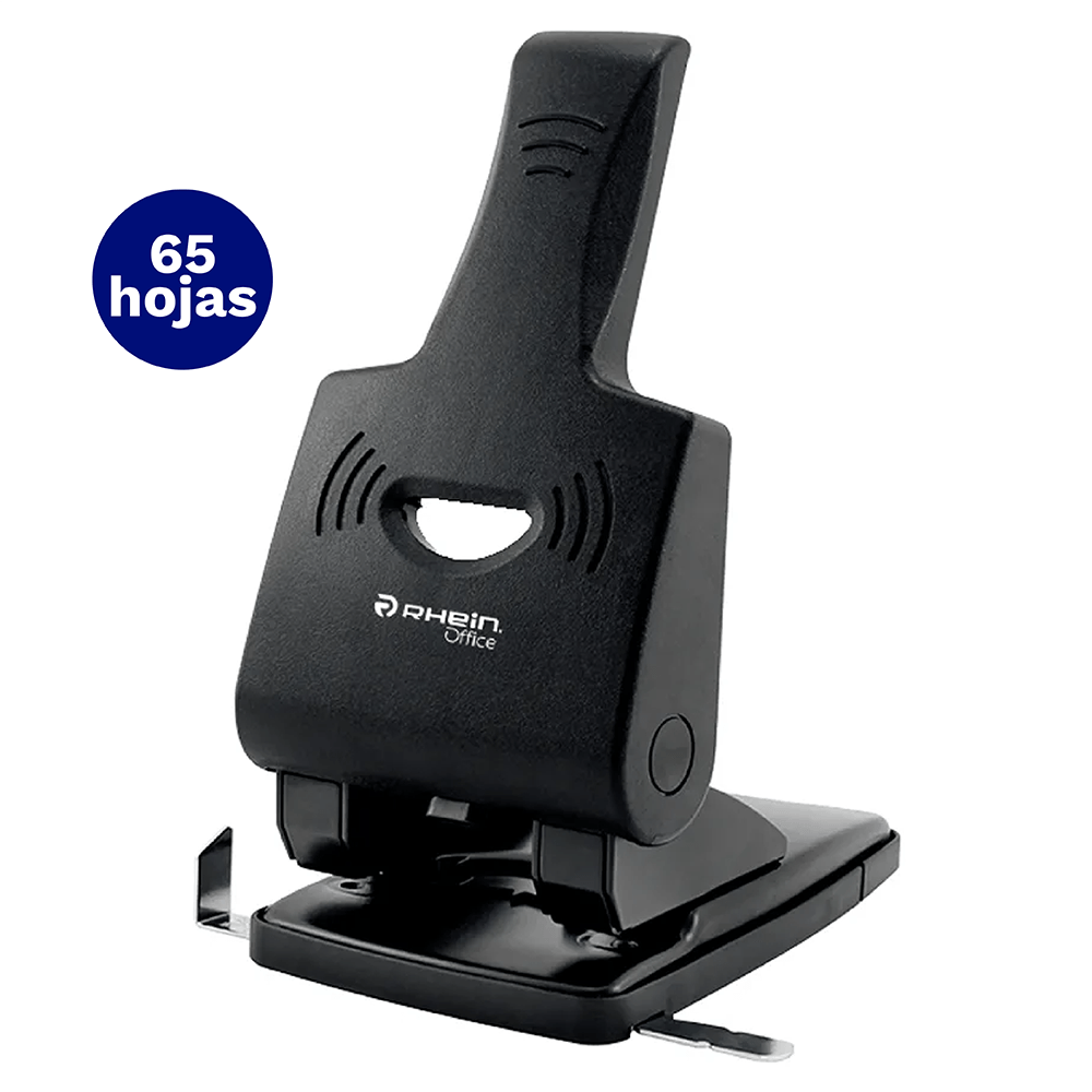 Perforadora Grande Metal 65 Hojas Negra Rhein