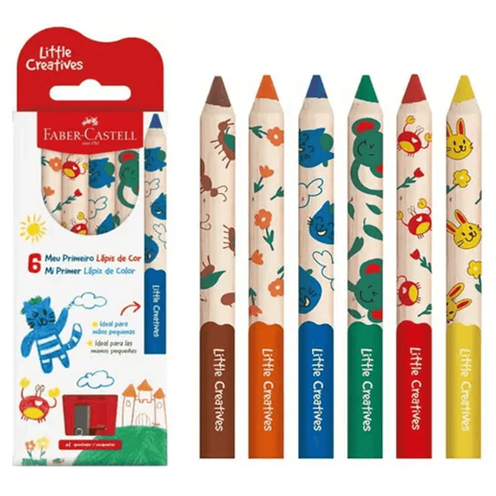 Lapices 6 Colores + Sacapuntas Faber Castell