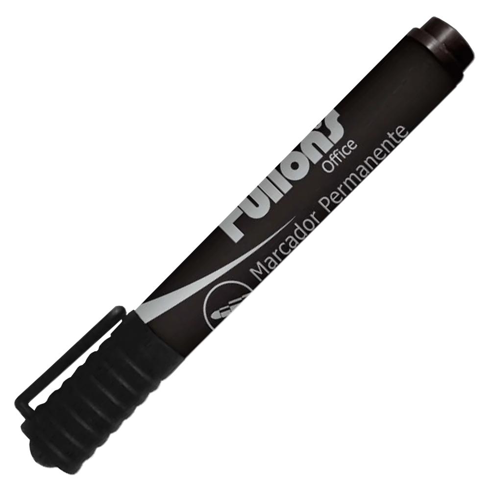 Marcador Permanente Punta Redonda Negro Fultons