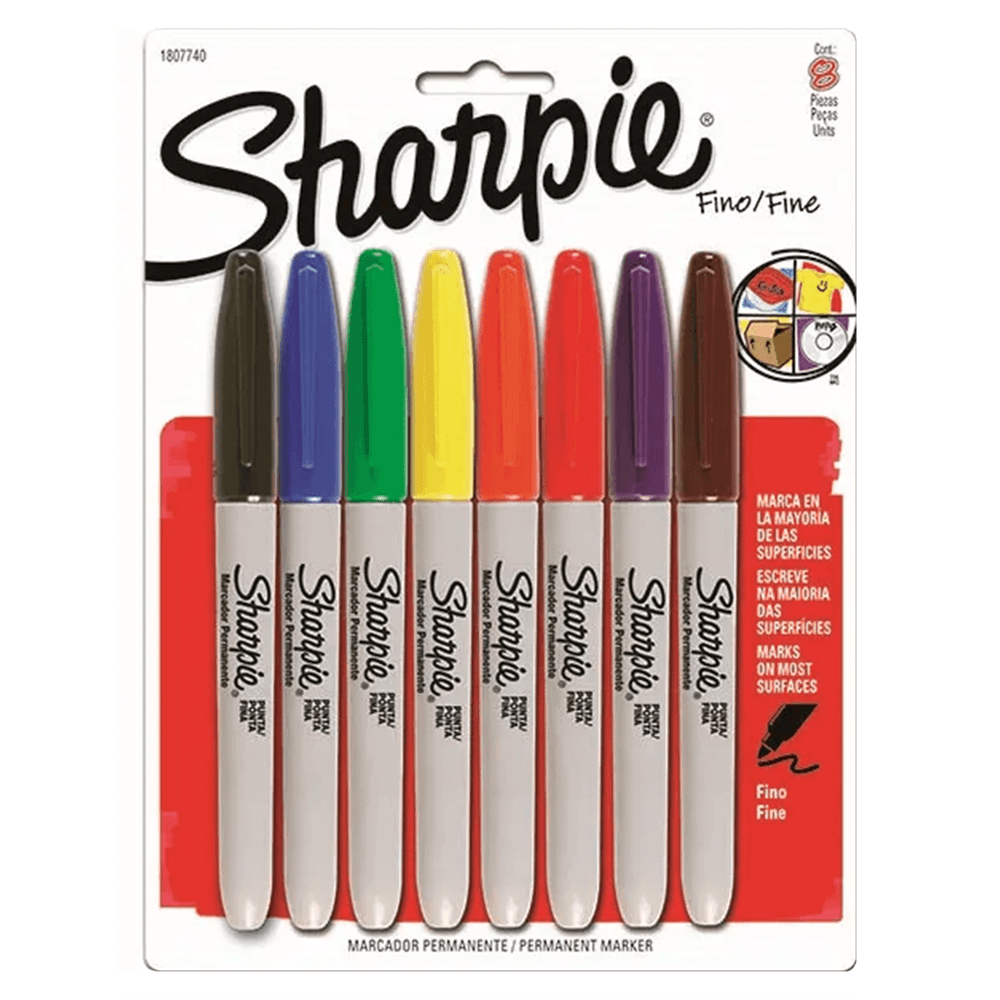Marcador Permanente Set Fine  8 Colores  Basicos Sharpie