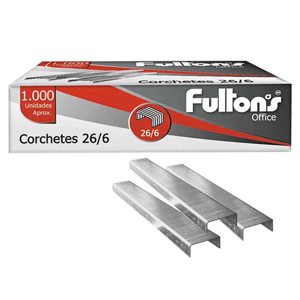 Corchetes En Caja Acero Cromado 1000 Unidades Fultons