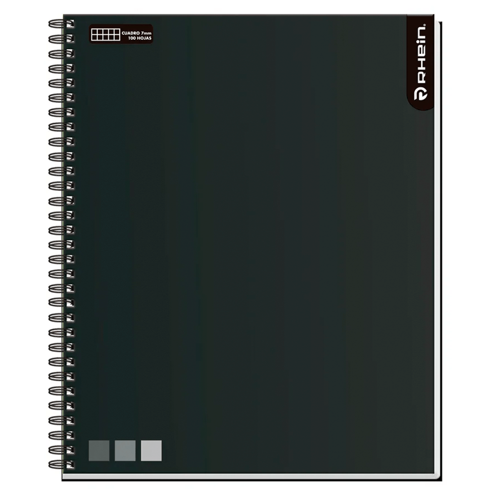 Cuaderno Universitario One Color 100 Hojas 7 Mm Negro Rhein
