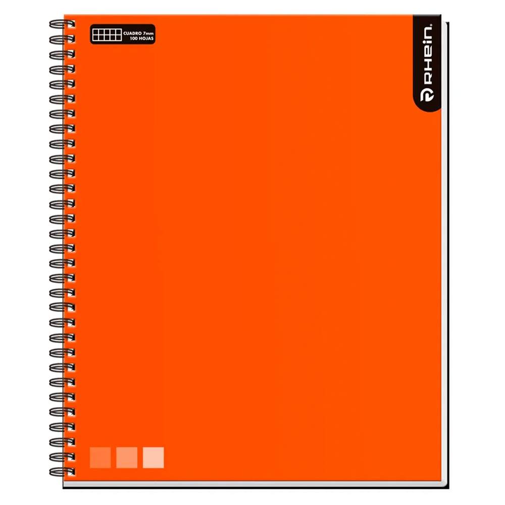 Cuaderno Universitario One Color 100 Hojas 7 Mm Naranjo Rhein