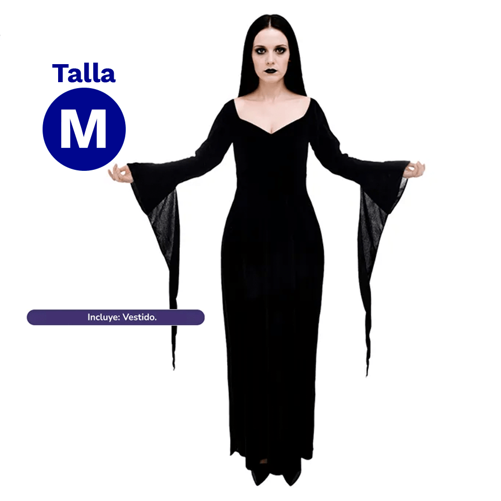 Traje Merlina Morticia Addams Talla M Fiestamania