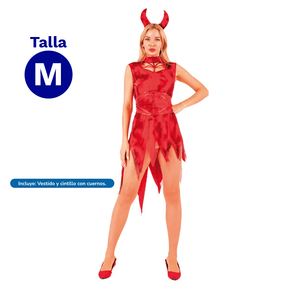 Traje Adulto Diablita Talla M Fiestamania