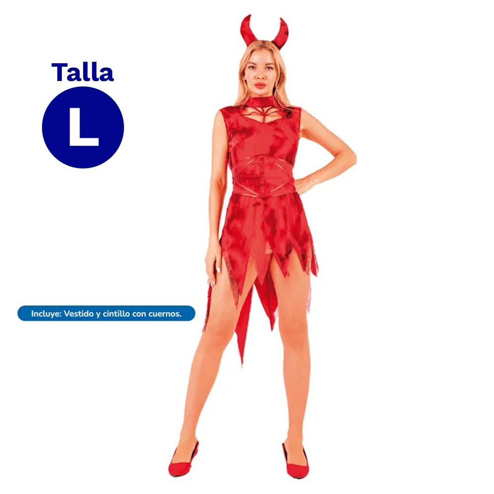 Traje Adulto Diablita Talla L Fiestamania