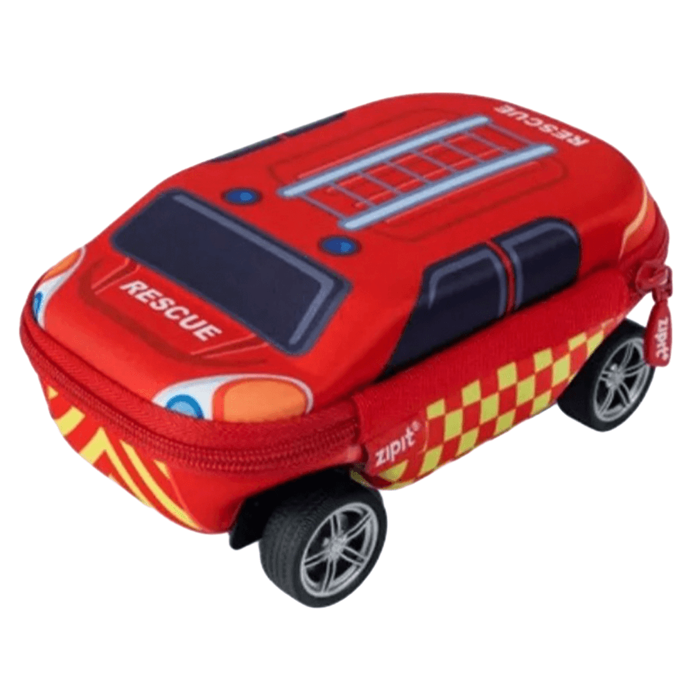 Estuche Rígido Bombero Auto Rojo Faber Castell