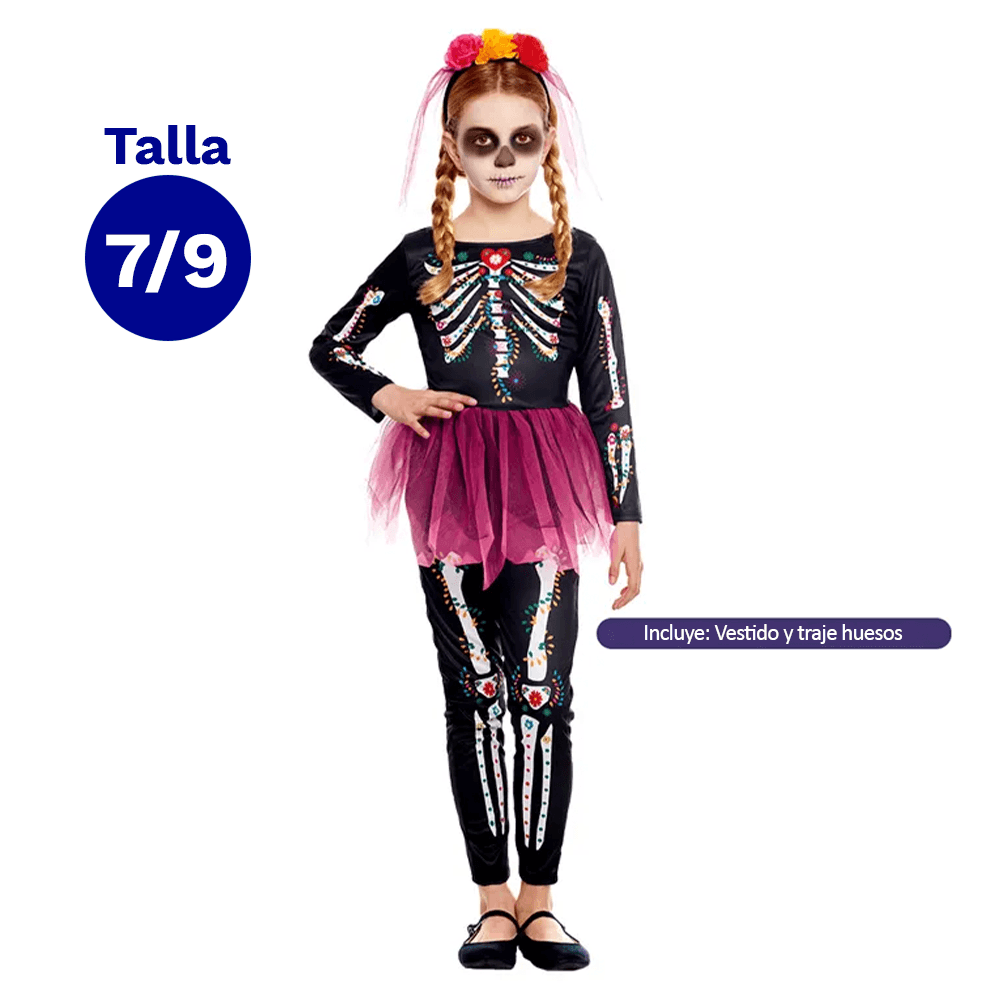 Disfraz Catrina Love Talla 7-9 Fiestamania